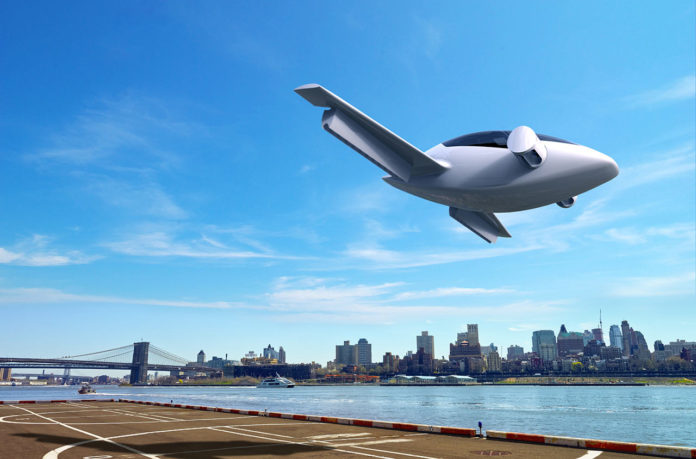 Lilium Electric Jet Lilium Electric Jet на взлете в городе