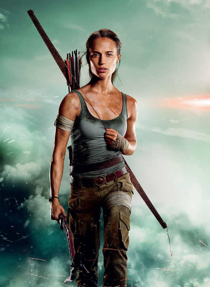 Алисия Викандер (Alicia Vikander) Алисия Викандер в роли Лары Крофт, промо-фото фильма Tomb Raider: Лара Крофт, 2018 г
