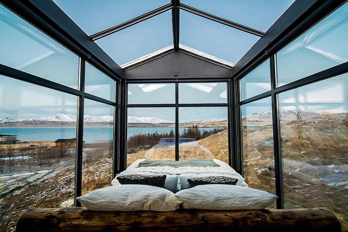Panorama Glass Lodge мини-отель в Исландии Панорамный мини-отель для наблюдения за небом Panorama Glass Lodge в Исландии